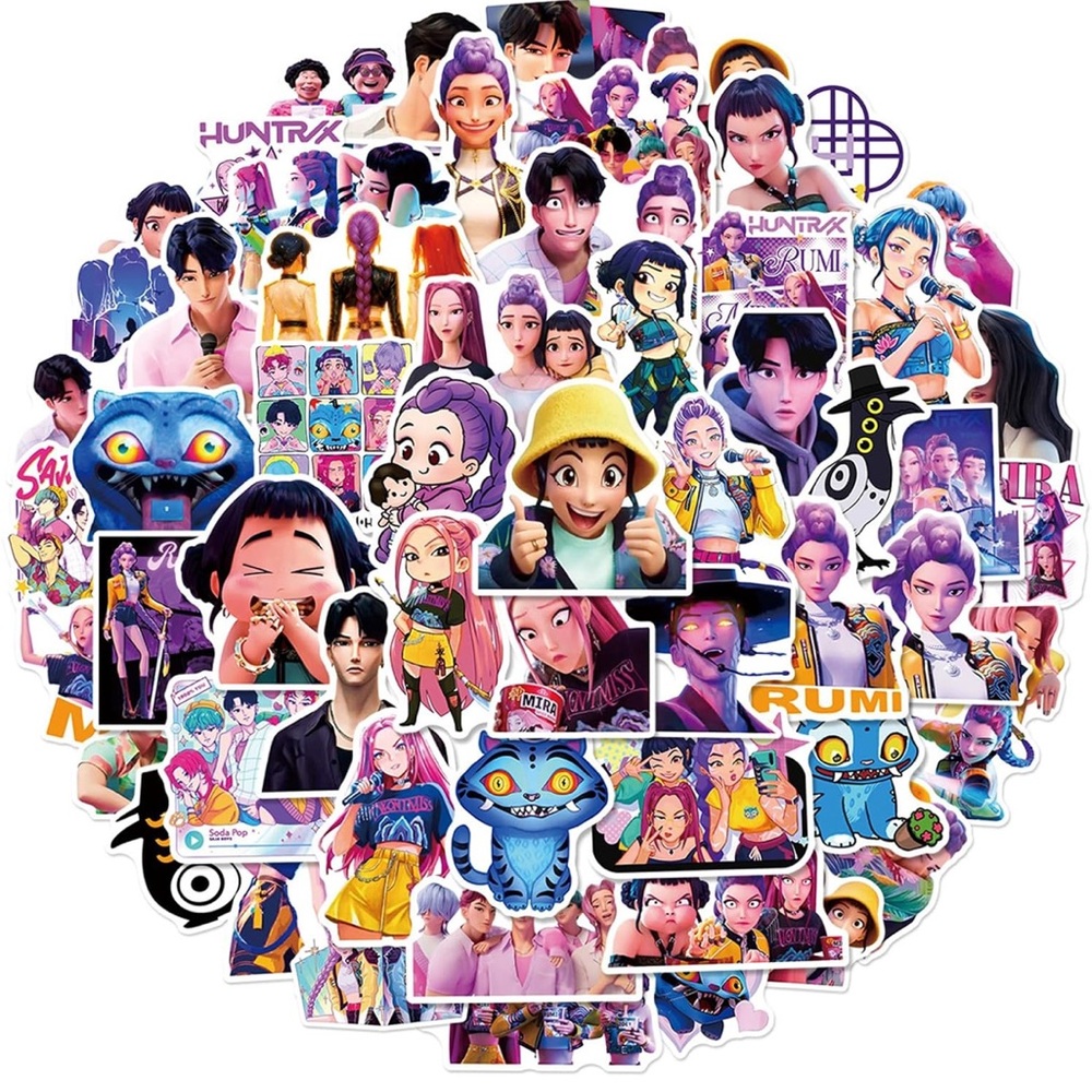 25 K Pop Demon Hunters Colorful Anime Stickers.